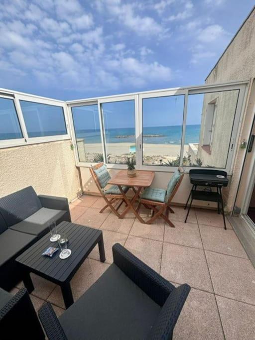 לה ברקרה Grand Large Appartement Terrasse Front De Mer Barcares מראה חיצוני תמונה